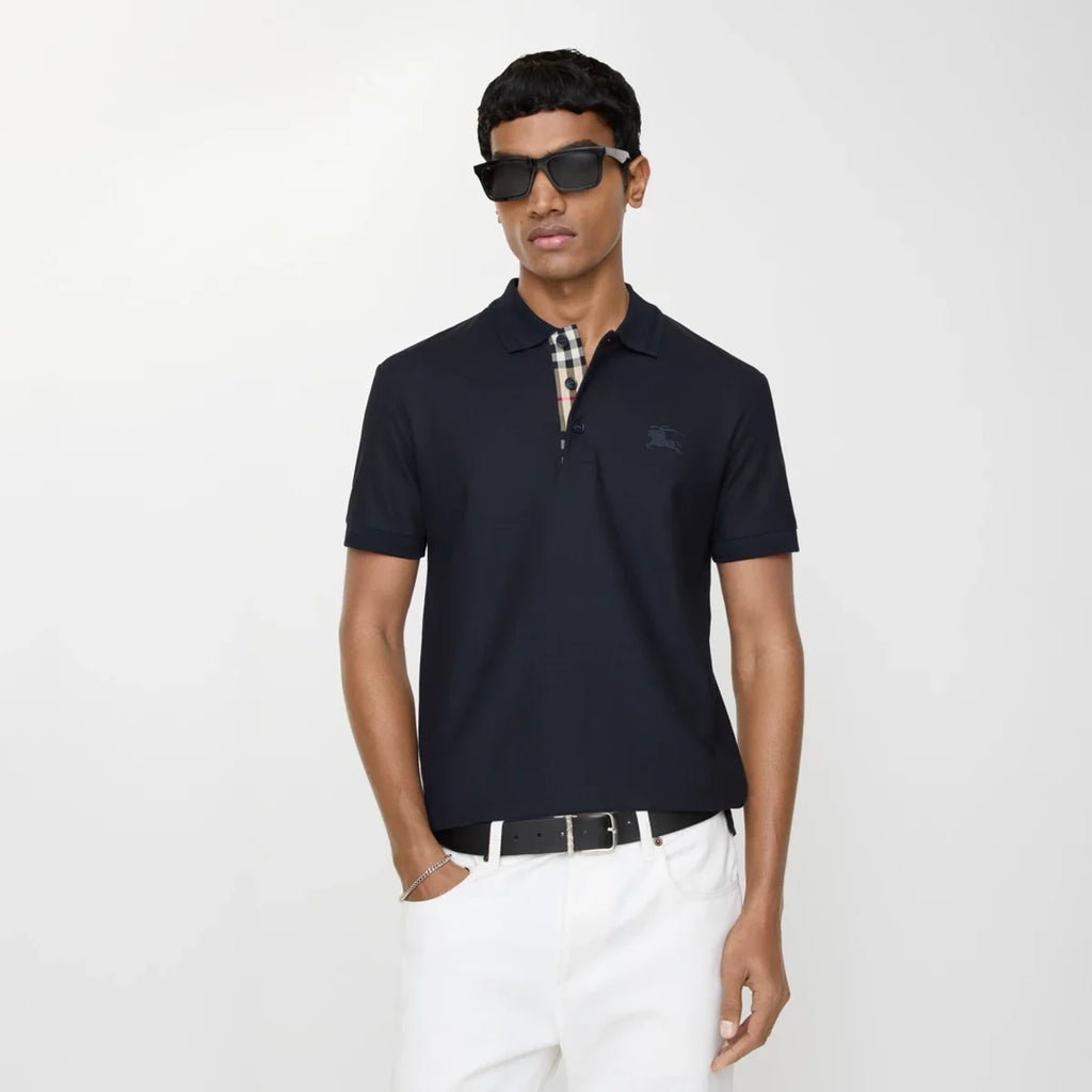 Burberry EKD Embroidered Cotton Polo - Navy