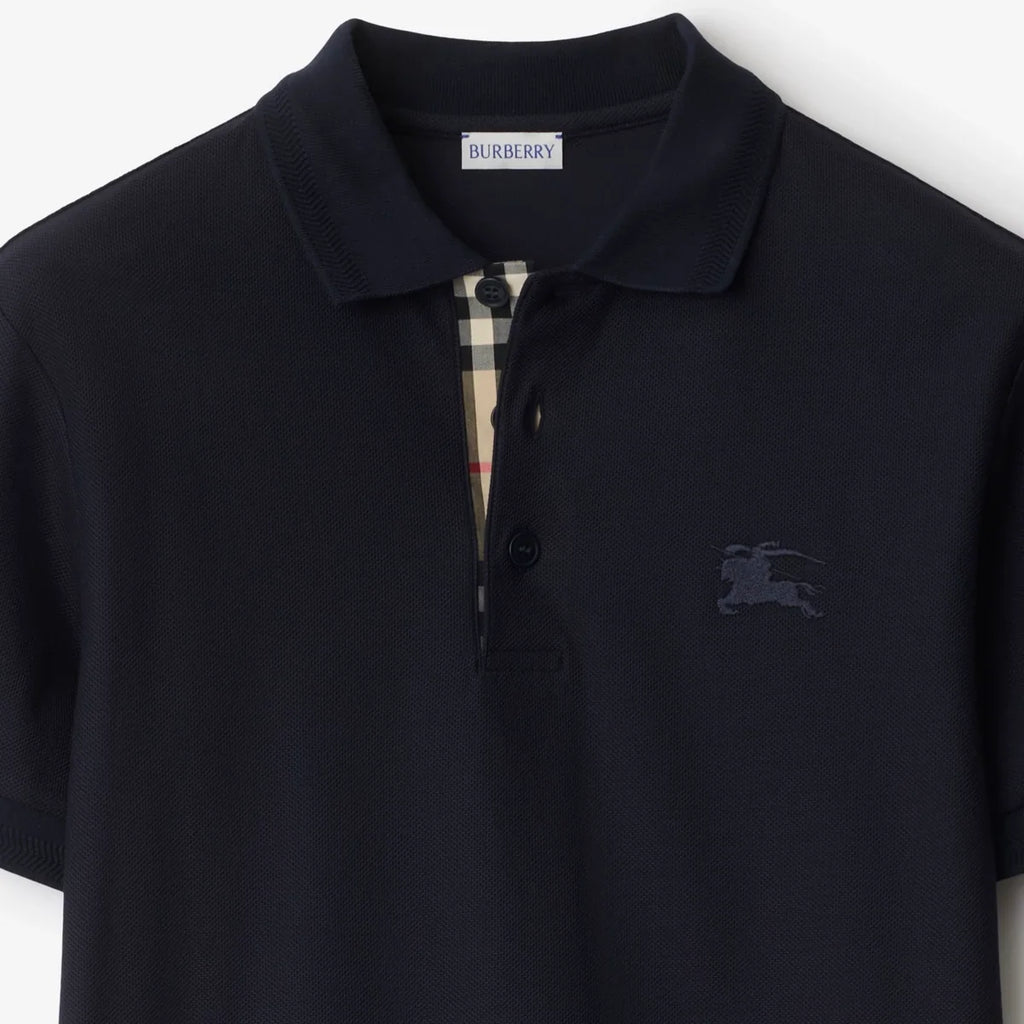 Burberry EKD Embroidered Cotton Polo - Navy