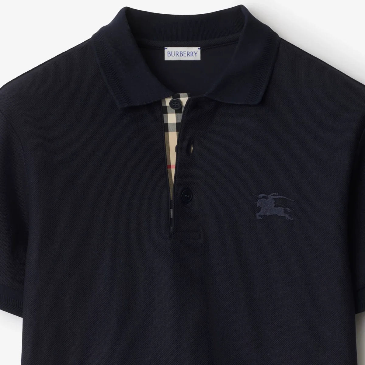 Burberry EKD Embroidered Cotton Polo - Navy