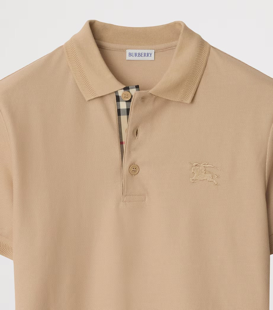 Burberry EKD Embroidered Cotton Polo - Camel