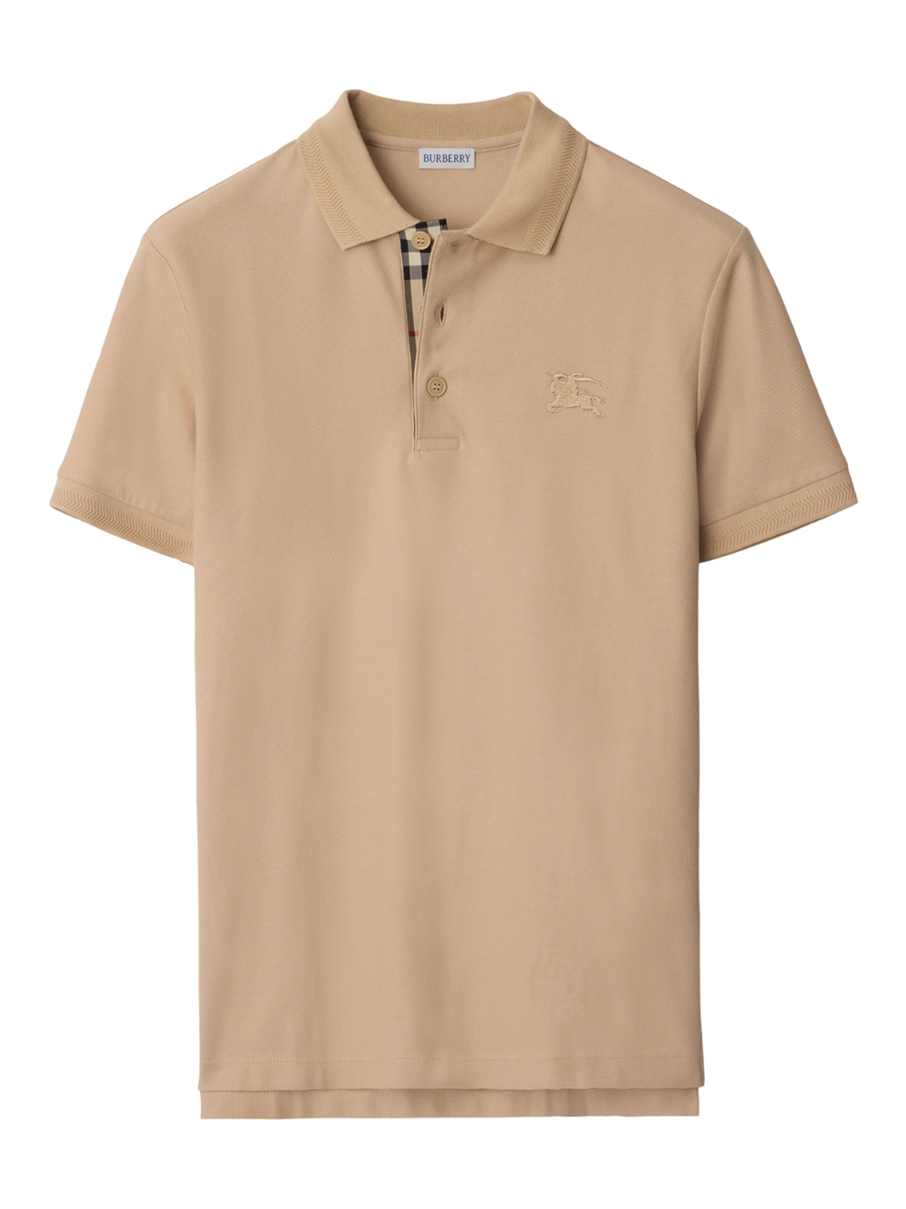 Burberry EKD Embroidered Cotton Polo - Camel