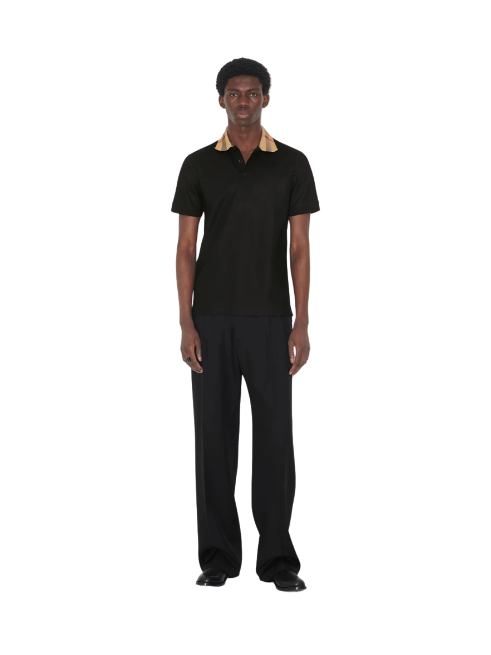 Burberry Vintage Check Collar Polo - Black