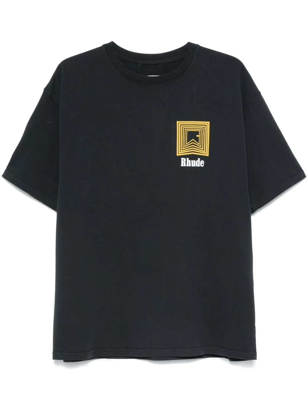 Rhude Chevron Repeat Logo T-Shirt - Black/Yellow