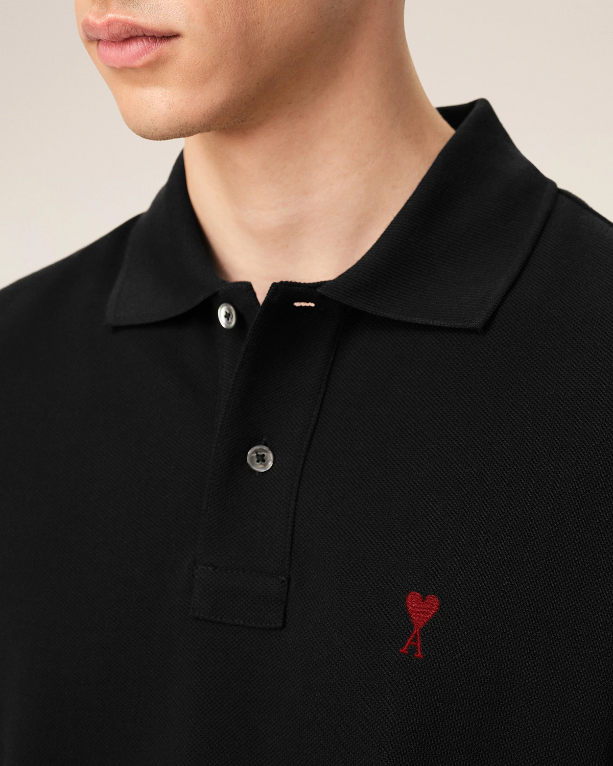 Ami Paris De Coeur Polo - Black