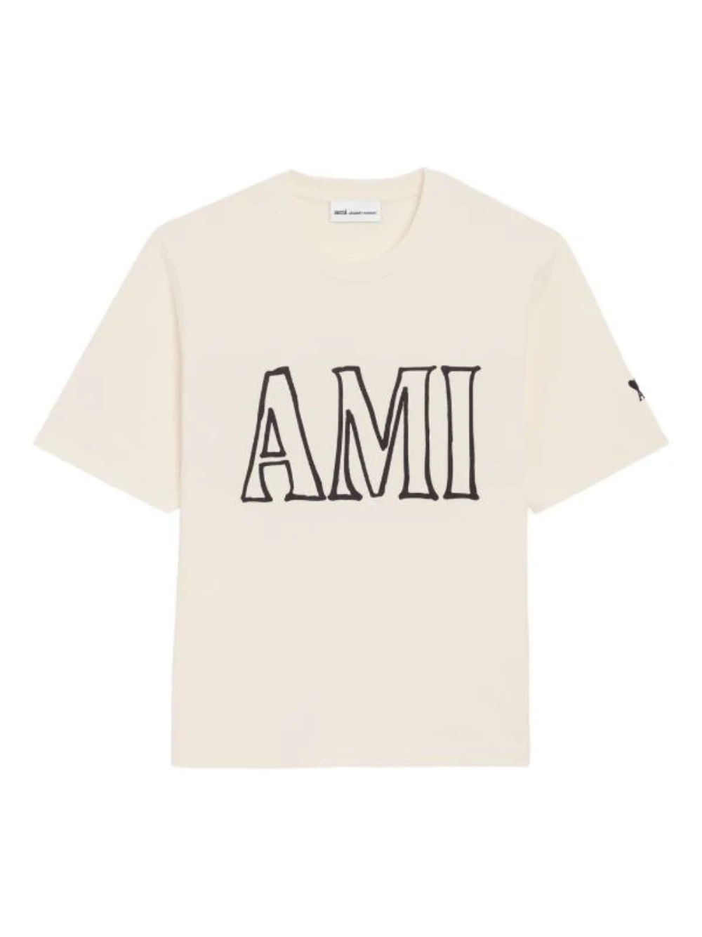 Ami Paris Stencil Print T-Shirt - White Cream