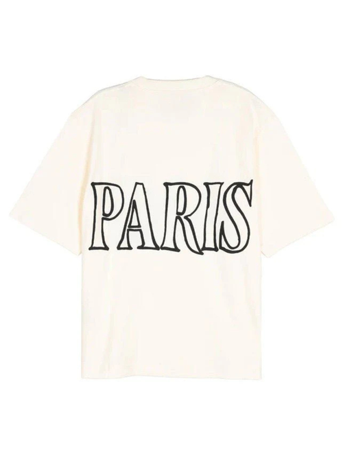 Ami Paris Stencil Print T-Shirt - White Cream