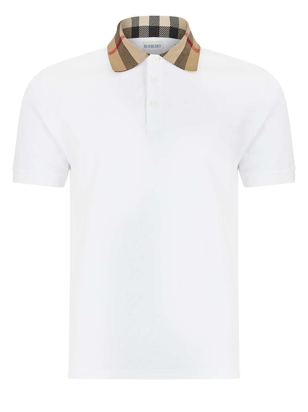 Burberry Vintage Check Collar Polo - White