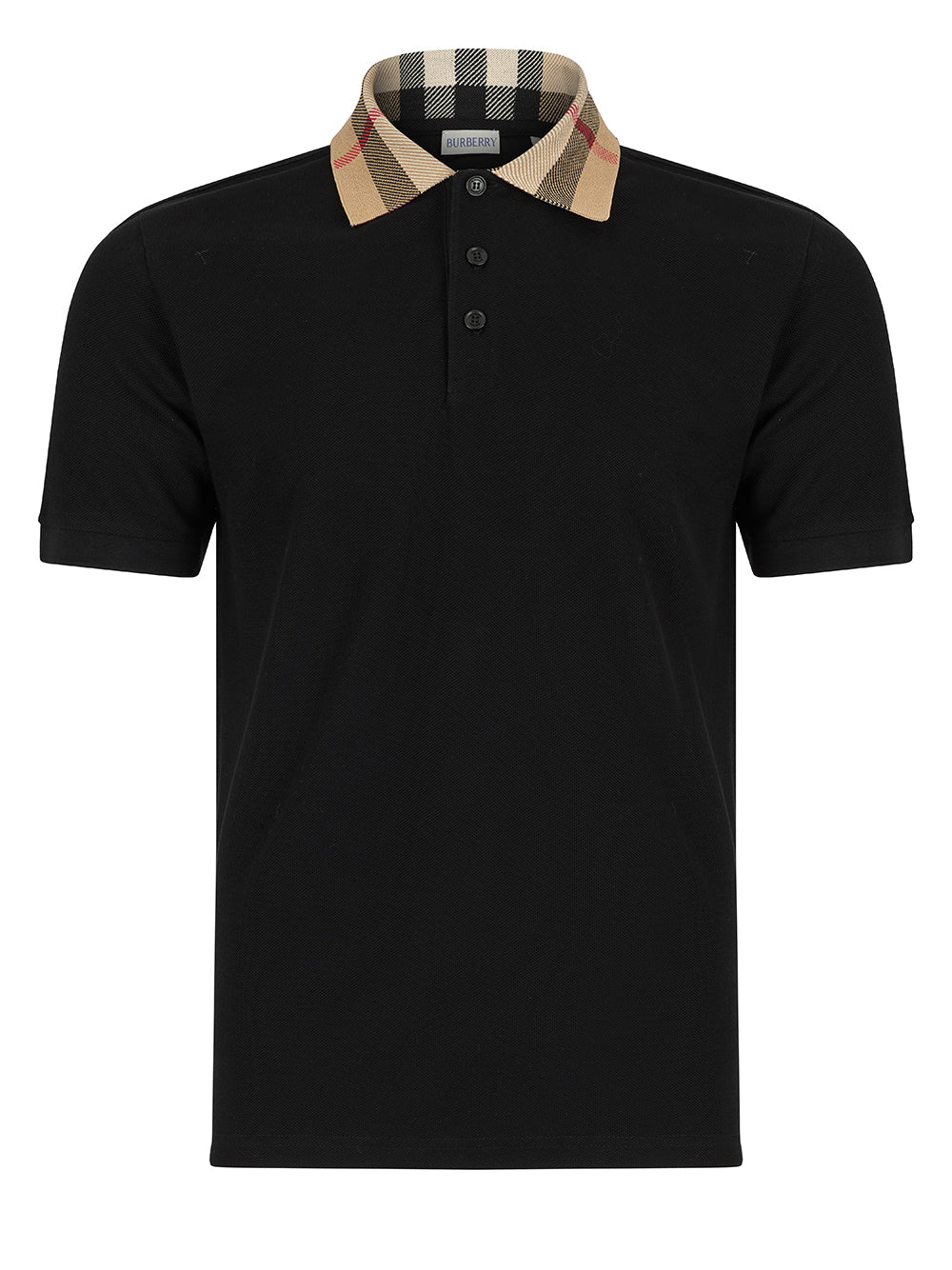 Burberry Vintage Check Collar Polo - Black