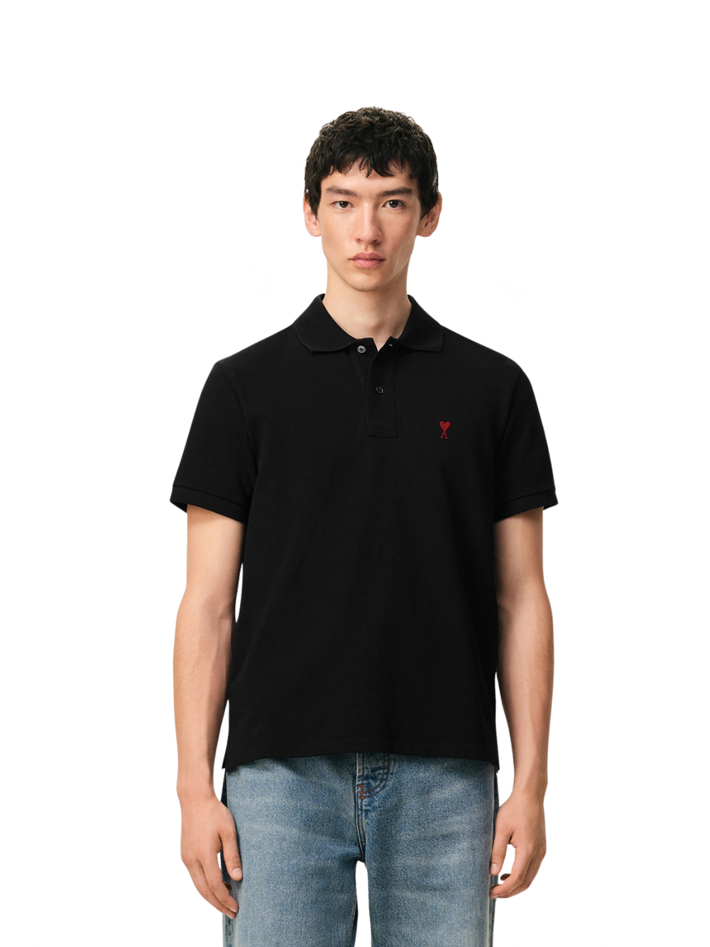 Ami Paris De Coeur Polo - Black
